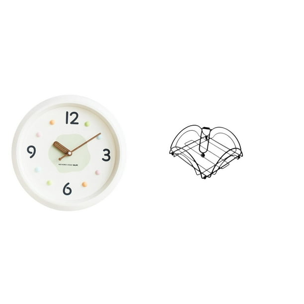 Reloj de pared,Reloj de pared decorativo,moderno y elegante,Reloj de pared redondo silencioso,sin tictac,ideal para regalar.,servilletero,Soporte para servilletas de mesa,organizador de