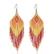 thumbnail image 1 of Pendientes de borlas de cuentas largas - Cuentas de colores boho Pendientes de borlas de cuentas hechas a mano, 1 of 5