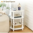 thumbnail image 5 of White Side Table, 3-Tier Small Oval End Table, Modern Night Stand Wood Accent Table for Living Room, Bedroom, White, 5 of 8