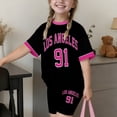 thumbnail image 2 of Toddler Girls Clothes 2 Piece Outfits Short Sleeve Tops with Letter Print and Shorts Outfits Size 1-2T, 2 of 4