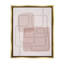 Stupell Industries Soft Abstract Boho Squares Abstract Painting Gold Floater Framed Art Print Wall Art