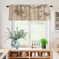 thumbnail image 5 of 3 Piece Kitchen Curtains and Valances Set Retro Map Cafe Curtains 24 Inch Length Middle Century Mountain Landscape Vintage Art Valance & Tier Curtain for Living Room Bedroom Window 54"x18"+27"x24"*2, 5 of 6