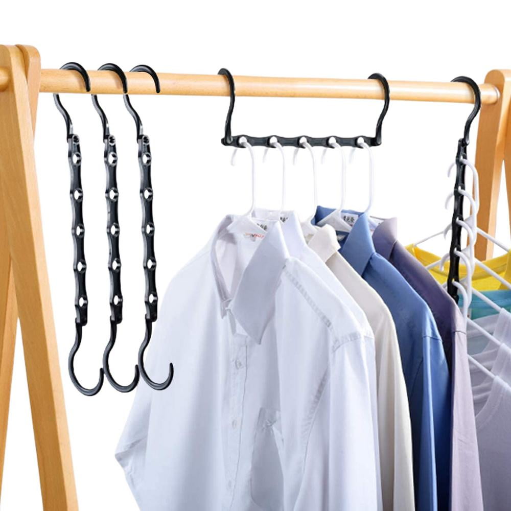 10Pcs Magic Clothes Hangers Non Slip Hook Rack Closet Wardrobe Shirt Organizer