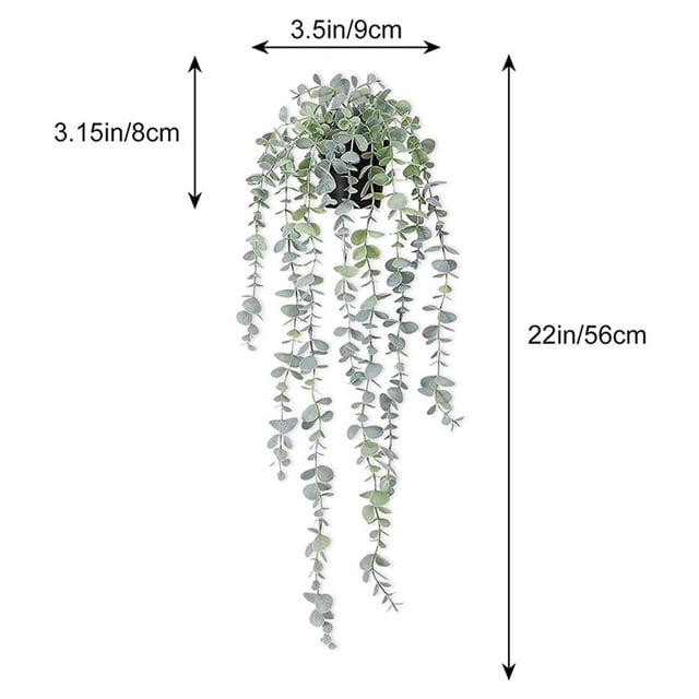Bgsha Artificial Green Hanging Vine Potted Plant In/outdoor Shelf Decor With Pot