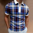 thumbnail image 1 of Floenr Mens T Shirts,Mens Colorblock Stitching Lapel Button Up Short Sleeve Shirts, 1 of 5