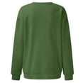 thumbnail image 4 of UJNDER Women's Solid Color Print Crewneck Sweatshirt Long Sleeve Twill Casual Pullover Fall Graphic Sweatshirts for Women Army Green S, 4 of 5