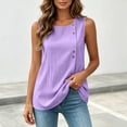 thumbnail image 2 of Ecqkame Tank Tops for Women Solid Color Round Neck Tiered Ruffle Sleeveless Shirts Summer Lightweight Daily Versatile Blouses Purple XXL, 2 of 8