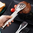 thumbnail image 1 of Visland Food Tong Non-stick Stainless Steel Long Handle Cooking Clamp Kitchen Tools, 1 of 7