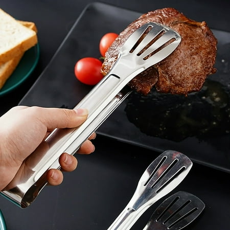 

Mairbeon Food Tong Non-stick Easy to Clean Stainless Steel Long Handle Cooking Clamp Kitchen Tools