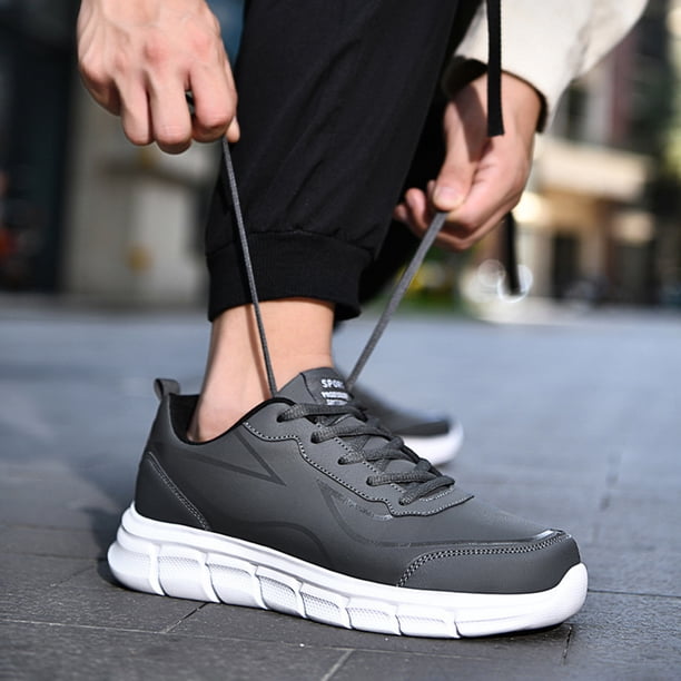 Zapatos de fitness para hombre antideslizantes PU Zapatos casuales con cordones transpirables para primavera otoño DQrwqpou Tenis De Mujer Tenis De Hombre