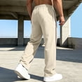 thumbnail image 5 of Joggers for Men Color Block Loose Fit Casual Elastic Waist Drawstring Pants Outdoor Straight Leg Fitness Pants Solid Color Lounge Joggers with Pockets, 5 of 7