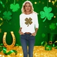 thumbnail image 6 of St. Patrick's Day T-Shirt for Women Leopard Print Shamrock Graphic Crewneck Long Sleeve Soft Relaxed Fit Festive Holiday Clover Graphic Tee, 6 of 7