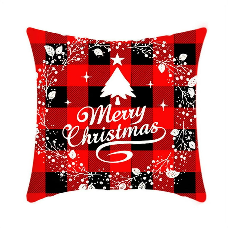 Christmas Snowflake Throw Pillow Covers 18x18 Red Decor Pillowcases Outdoor  Embroidered Cushion For Farmhouse Sofa Office Bed 2pcs