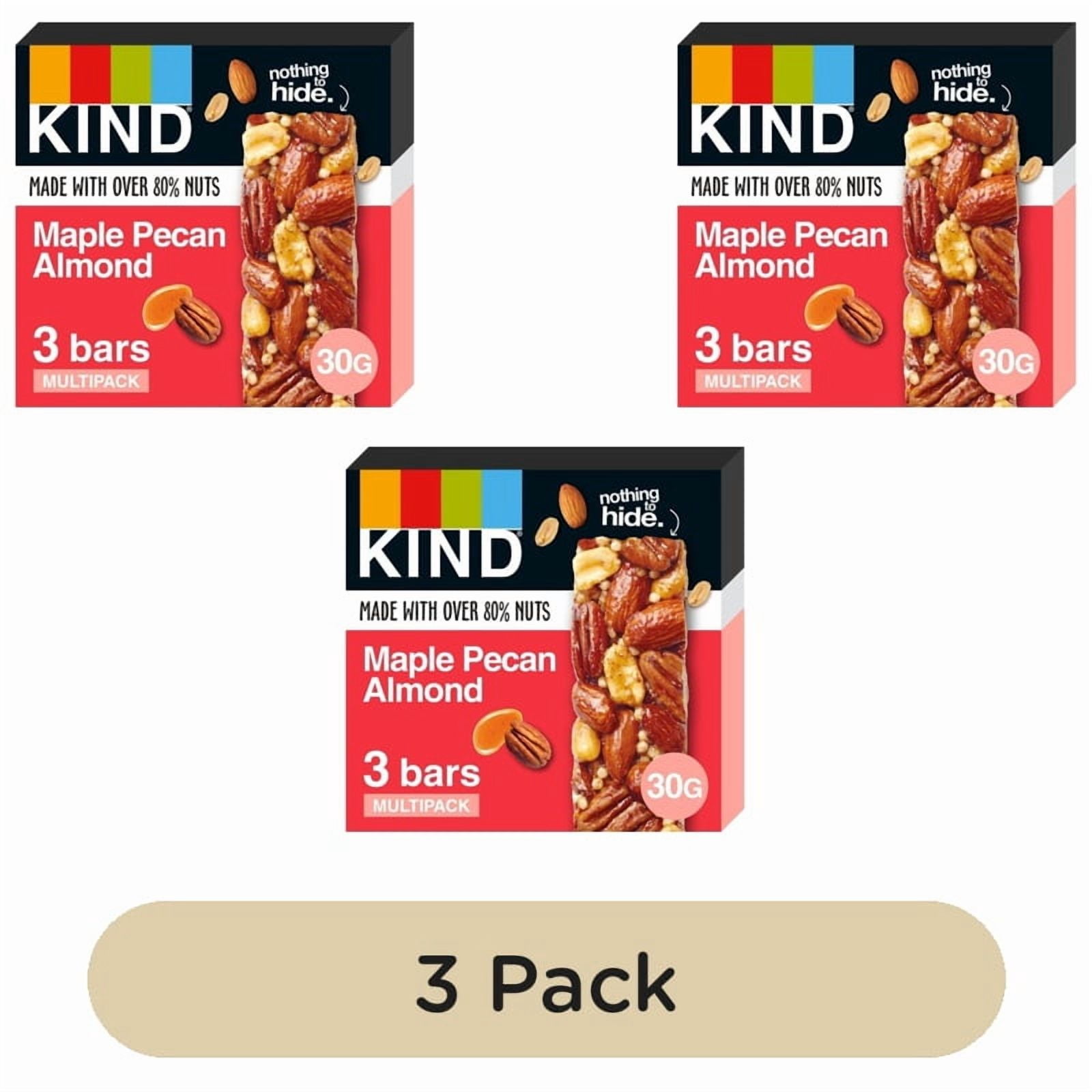 KIND Maple Pecan Almond Snack Bars Multipack 3 x 30g, British Import (Pack of 3)