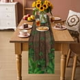 thumbnail image 2 of Tropical Leaves Table Runner 90 Inches, Summer Botanical Monstera Leaf Wooden Brown Bed Runner Dresser Scarves Tabletop for Indoor Outdoor Parties/Ceremony/Banquet, 13" x 90", 2 of 9