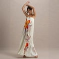 thumbnail image 4 of Printed strapless loose-fitting heavy-duty pleated long dress for women, 4 of 6