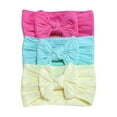 thumbnail image 2 of Lilgiuy 3pcs Girls Cute Handbands Super Soft Solid Elastic Headbands with Hair Bows Head Wrap Hair Accessories for Newborn Infant Toddlers Kids, 2 of 5