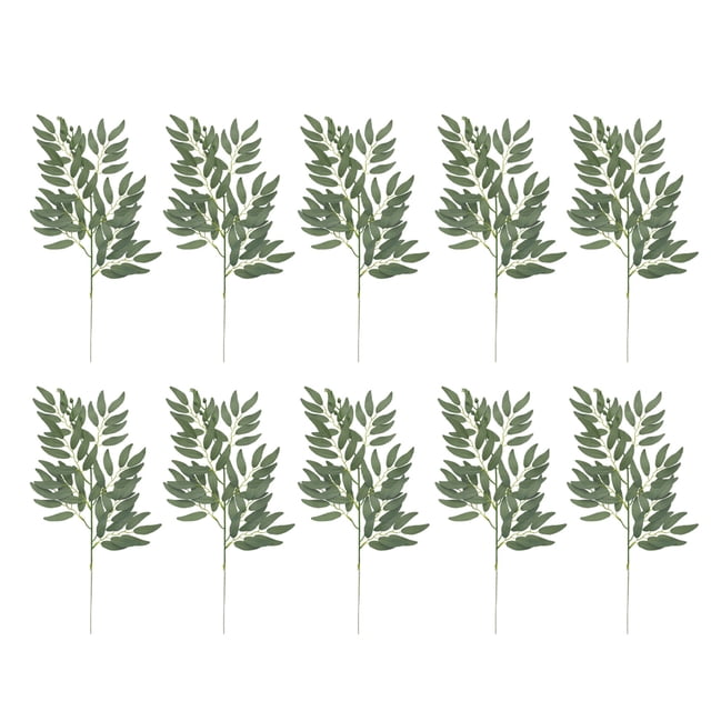 Cateissary 10 piezas tallos de hojas de sauce falsos plantas artificiales interiores exteriores