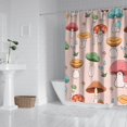 thumbnail image 2 of Pink Mushroom Cartoon Light Pattern Shower Curtain 84"x72" ,Bathroom Decorative Shower Curtains Set with 12 Hooks,Modern Waterproof Washable Shower Curtain, 2 of 6