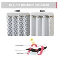 thumbnail image 3 of Drevy Lattice Print Moroccan Thermal Blackout Curtains 84 Inch - Privacy Shaded & Darkening Grommet Window Curtains Draperies for Bedroom and Living Room, White & Grey, 52 W x 84 L, 2 Panels, 3 of 7