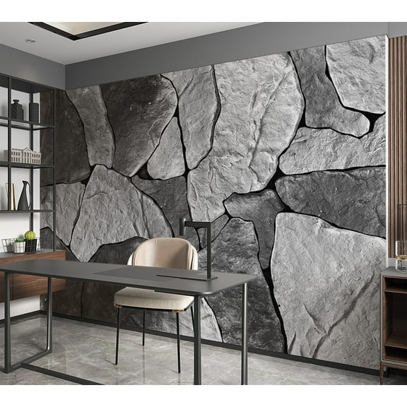 Tiptophomedecor Background & Patterns Wallpaper Wall Mural - Big Dark Grey Rocks