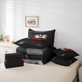 thumbnail image 6 of Homewish Teens Female Red Floral Rose Twin Bedding Sets 7-Piece,Romantic Lover Couple Bedding Comforter Set Microfiber,Happy Valentine's Day Breathable Sheet Sets,Ultra Soft Home Decor,Reversible, 6 of 8