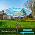 thumbnail image 4 of MUMTOP Bird Baths for Outdoors, Glass Birdbaths Outdoor Garden Birdfeeder with Metal Stake Bowl with Stake for Garden Yard Decor Blue, 4 of 7
