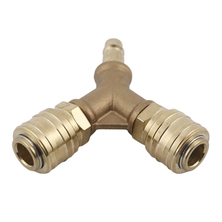 Heavy Duty Compressed Air Distributor 2-Way with Couplings 1/4-Inch Air Hoses