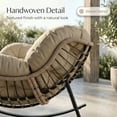 thumbnail image 6 of RADIATA Oversized Outdoor Papasan Rocking Chair, Indoor Outdoor Heavy Duty Wicker Patio Egg Rocking Chair with 5.1 Cushion, 450lbs Capacity, Brown, 6 of 11