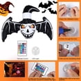 thumbnail image 2 of Murciélagos inflables colgantes de Halloween, apariencia de alas de murciélago y sombrero de bruja, decoración con luz LED colorida incorporada, 2 of 4