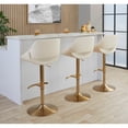 thumbnail image 2 of Silver Orchid  Svellingen Adjustable Bar Stool with Rounded T Footrest - Set of 2 Cream Faux Leather/Gold Metal Gold Finish Faux Leather Faux Leather, 2 of 5