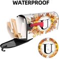 thumbnail image 3 of Fall Maple Leaves Monogram Letter U Mailbox Cover Magnetic 21x18 Inch, Family Last Name Initial Post Letter Box Covers, Autumn Thanksgiving Seasonal Outdoor Yard Standard Mailbox Decor, 3 of 6