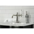thumbnail image 3 of Kingston Brass KSD154KLPN Nautical One-Handle Single-Hole Bathroom Faucet with Deck Plate and Push Pop-Up Drain, Polished Nickel, 3 of 7