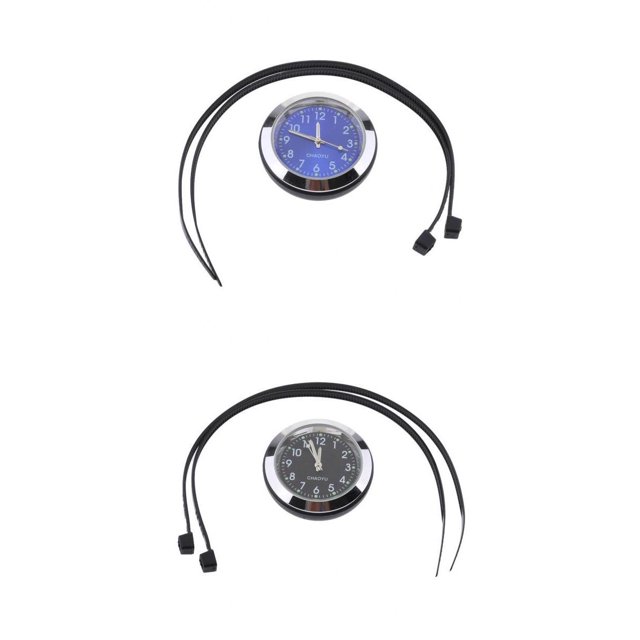 2x Reloj de con montaje en manillar de motocicleta cromado a prueba de agua de 1,4 '' Sunnimix reloj del manillar de la motocicleta