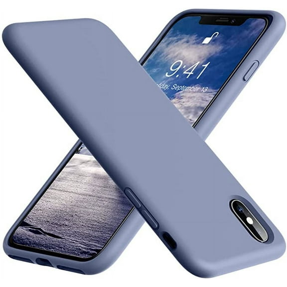 IPhone 13 case, soft liquid silicone, ultra-thin rubber, whole body protection(Light purple)
