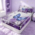 thumbnail image 3 of Erosebridal Cute Butterfly Zipper Full Size Comforter Sets with Fitted Sheet and 2 Pillowcases, Watercolor Daisy Flower Zipper Bedding Set, Polka Dots Reversible, Purple Blue, Polka Dots Reversible, 3 of 7