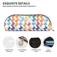 thumbnail image 5 of Leather Semi-Circular Storage Bag 7.5×2.6×1.4in Single Pocket Design Semi-Circular Shape Can Be Used As A Storage Pen Makeup Bag Black Houndstooth Vintage Texture_3, 5 of 7