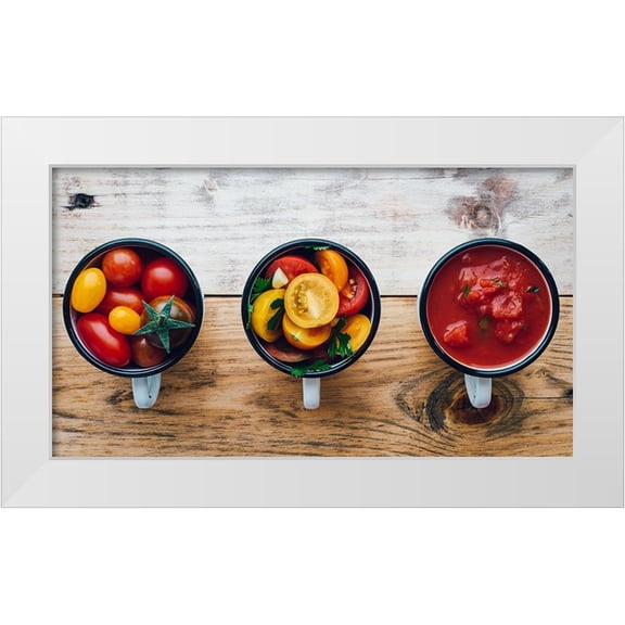 Karina, Aleksandrova 24x15 White Modern Wood Framed Museum Art Print Titled - Foodprocess 2- Homemade Tomato Sauce