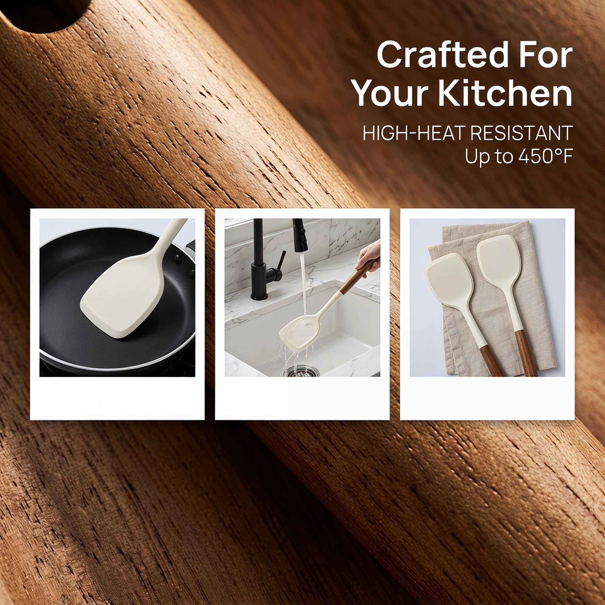 Unique Bargains Silicone Spatula Set, Kitchen Utensils with Tools White 13.4x3.1x0.8 inch