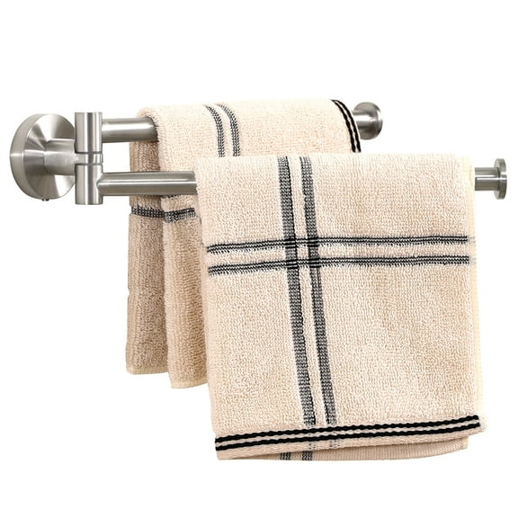 KES Kitchen Towel Bar Swivel 9-Inch Towel Rack Double Towel Holder 2-Arm Wall Mount 18/8 Stainless Steel Brushed