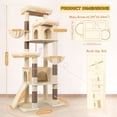 thumbnail image 5 of Globlazer 78" Multi-Level Large Cat Tree and Tower Condo for Indoor Cats with Sisal Scratching Posts, Beige, 5 of 7
