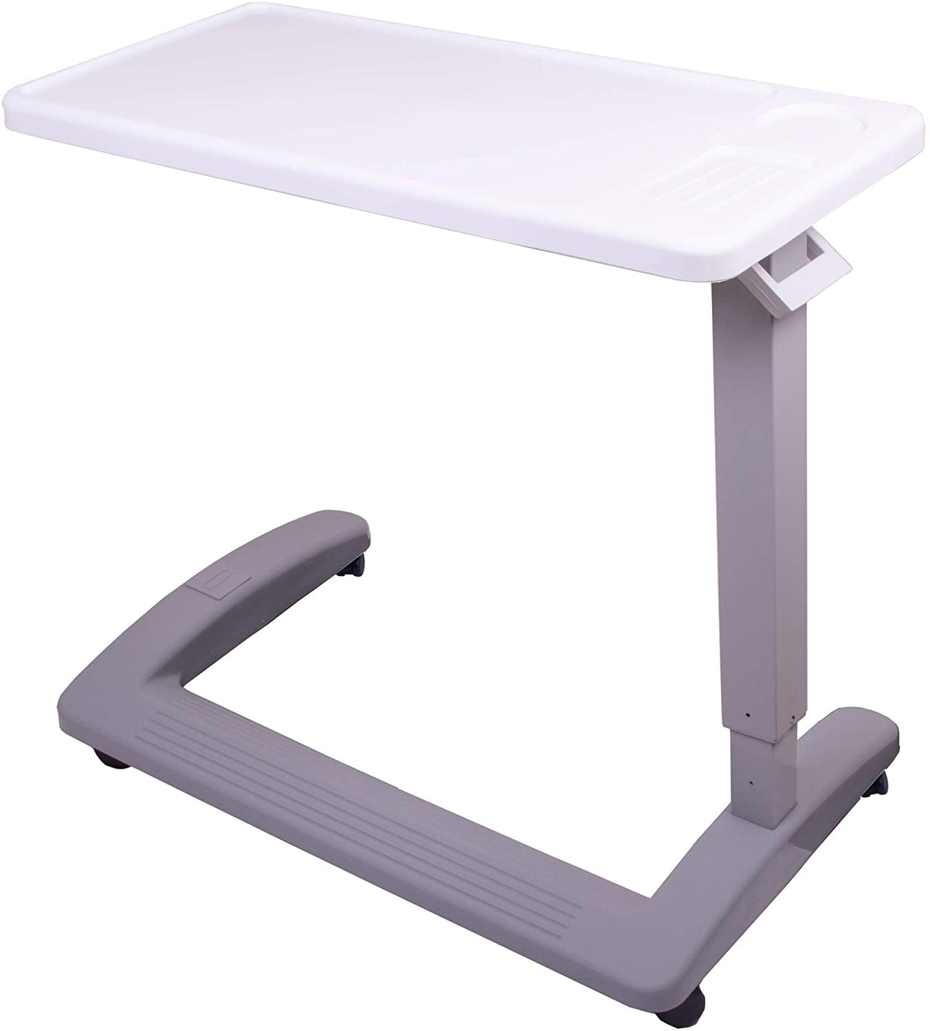 Bed Side Table Hospital Bedside Wheels Rolling Adjustable Height Overbed Tray US 