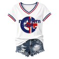 thumbnail image 4 of T Shirts for Women Graphic Vintage Loose V-Neck Short Sleeve Stylish Print Top Outdoor Wear Womens Graphic Tees L, 4 of 4