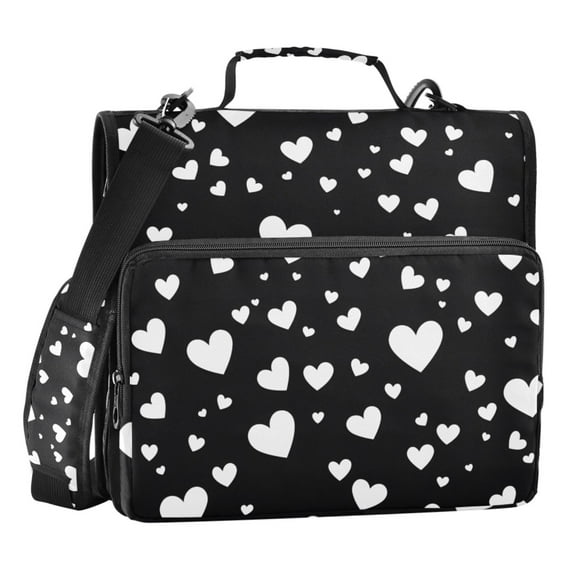 ALAZA Zipper Binder Hearts-a1 3 Ring Trapper Keeper File Folder Organizer Bag