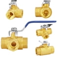 thumbnail image 3 of Válvula de bola de cobre de 4 vías y 3 vías, tipo T, tipo L, 2/3/6 vías, rosca interna de 1 pulgada, tubería de agua de una y dos direcciones, interruptor de gas natural, 3 of 5