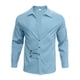 thumbnail image 4 of Ceisia Men's Relaxed Fit Stretch Long Sleeve Turndown Collar Shirt with Asymmetric Placket Light Blue XXL Gifts, 4 of 8