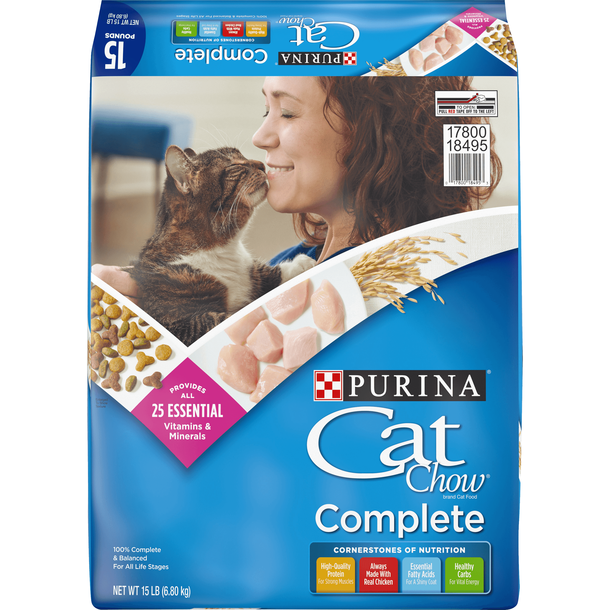 Purina Cat Chow Dry Cat Food, Complete, 15 lb. Bag
