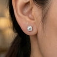 thumbnail image 5 of Pompeii 2Ct TW Cushion Cut Diamond Studs 14k Yellow Gold (G,VS2-SI1), 5 of 6