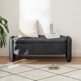 thumbnail image 6 of Lecut Storage Bench for Bedroom Sherpa Upholstery Oval Ottoman Bench for Living Room Modern End of Bed Storage Bench with Large Storage Space 47“ Entryway Storage Bench Dark Grey, 6 of 9