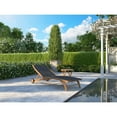 thumbnail image 2 of Perrin Teak Outdoor Reclining Chaise Lounger in Black with Wheels, 2 of 5